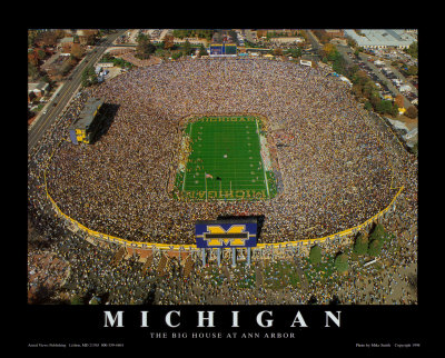 Michigan Stadium - University of MICHIGAN FOOTBALL Print by Mike Smith ...