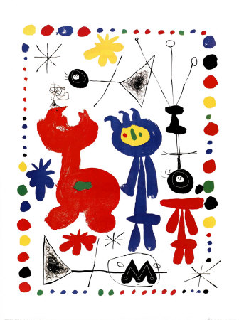 Personnage et Oiseaux Print Personnage et Oiseaux Print