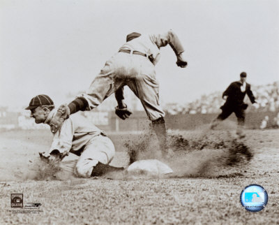 Ty Cobb - Sliding into base, sepia Photograph Ty Cobb - Sliding into base, sepia Photograph