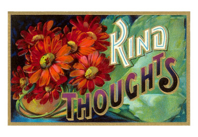 Kind Thoughts, Floral Lettering Print Kind Thoughts, Floral Lettering Print