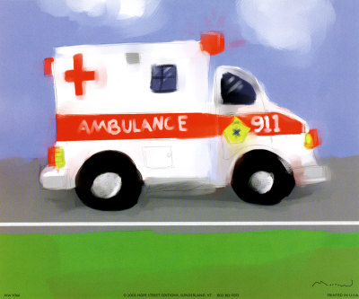 Ambulance Print zoom view in room
