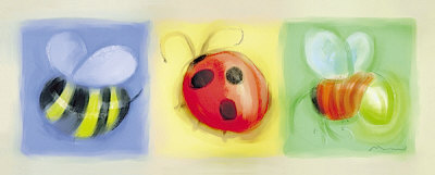 Three Bug Panel Print Three Bug Panel Print