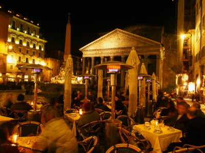 Outdoor Dining on Outdoor Dining Near Pantheon Rome Italy Photographic Print By Martin