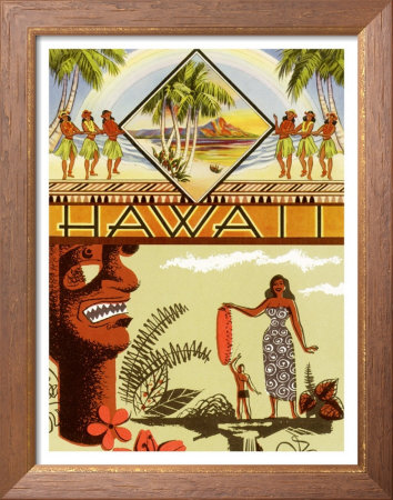 Hawaii, Hula Tiki Framed Print Hawaii, Hula Tiki Framed Print