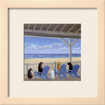 Dogs on Deck Chairs Framed Print Dogs on Deck Chairs Framed Print