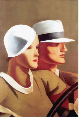 Couple Driving Stretched Canvas Print Couple Driving Stretched Canvas Print