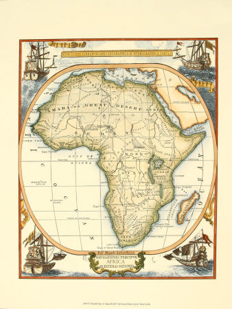 Nautical Map of Africa Print Nautical Map of Africa Print