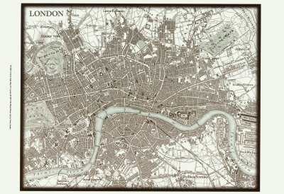 Sepia Map of London Print Sepia Map of London Print