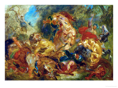 Lion Hunt Giclee Print Lion Hunt Giclee Print