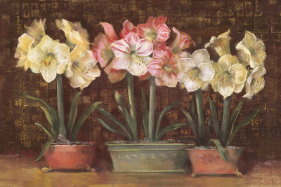 Amaryllis on Brown Print Amaryllis on Brown Print