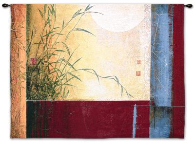 A Dark Blue Sky with the Small Silver Moon Illuminated Wall Tapestry A Dark Blue Sky with the Small Silver Moon Illuminated Wall Tapestry