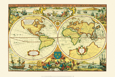 Antique World Map Print Antique World Map Print