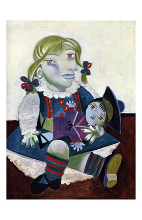 Portrait of Maya with her Doll, c.1938 Print Portrait of Maya with her Doll, c.1938 Print