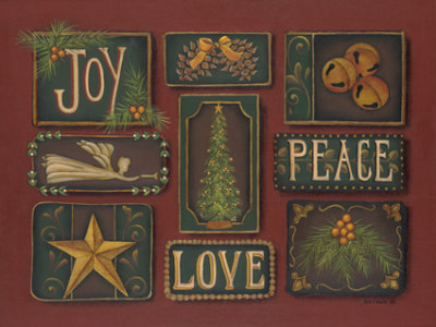 Joy Peace Love Print by Kim Lewis at Art.com