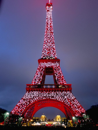 Eiffel Tower Decorated for Chinese New Year, Paris, France Photographic Eiffel Tower Decorated for Chinese New Year, Paris, France Photographic