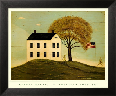 House with Flag Framed Print House with Flag Framed Print