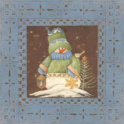 Blue Tin Snowman I Print Blue Tin Snowman I Print