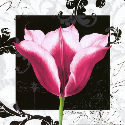 Damask Tulip III Print Damask Tulip III Print