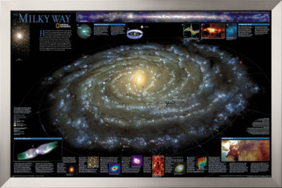 Milky Way Chart - ©Spaceshots Framed Print Milky Way Chart - ©Spaceshots Framed Print