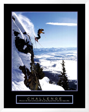 Challenge: Skier Framed Print Challenge: Skier Framed Print
