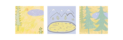 Mountain Lake Triptych Premium Poster Mountain Lake Triptych Premium Poster