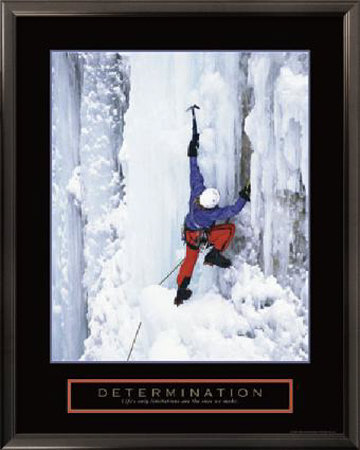 Determination: Ice Climber Framed Print Determination: Ice Climber Framed Print