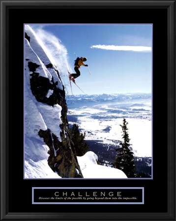 Challenge: Skier Framed Print Challenge: Skier Framed Print