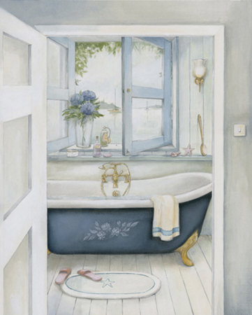 Blue Hydrangea Bath Print Blue Hydrangea Bath Print