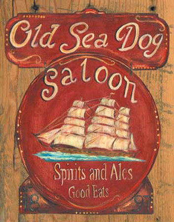 Old Sea Dog Saloon Print Old Sea Dog Saloon Print