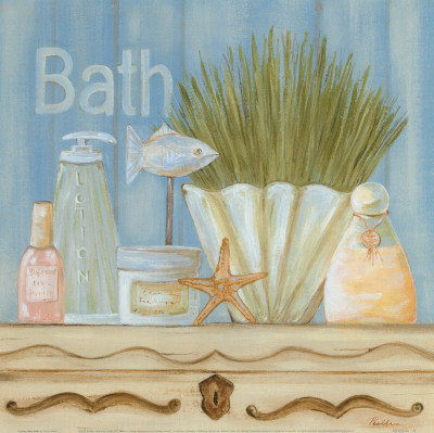 Country Blue Bath Print Country Blue Bath Print