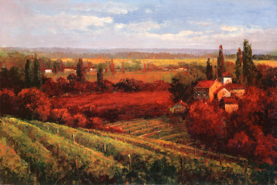 Tuscan Fields of Red Print Tuscan Fields of Red Print