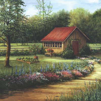 Garden Cottage Print Garden Cottage Print