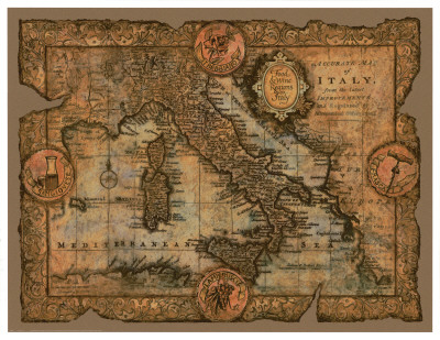 Map of Italy Print Map of Italy Print