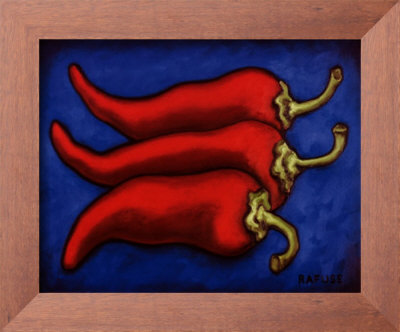 Three Chilli Peppers Framed Print Three Chilli Peppers Framed Print