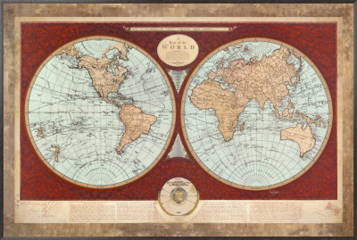 Map of the World Framed Canvas Print Map of the World Framed Canvas Print