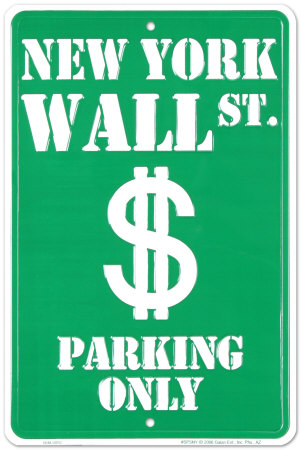 Wall St. Parking Tin Sign Wall St. Parking Tin Sign