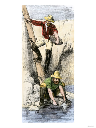 gold rush miner costume. Prospectors Panning for Gold