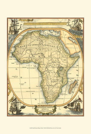 Nautical Map of Africa Print Nautical Map of Africa Print