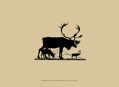 Elk Silhouette I Print Elk Silhouette I Print