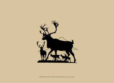 Elk Silhouette IV Print Elk Silhouette IV Print