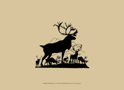 Elk Silhouette V Print Elk Silhouette V Print