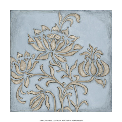 Silver Filigree VI Print Silver Filigree VI Print