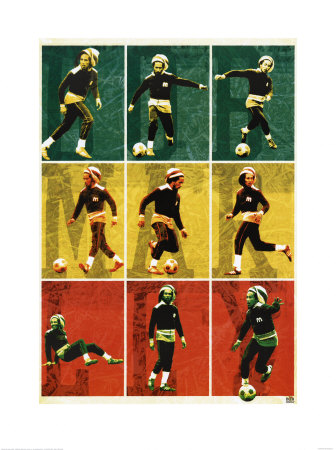 Bob Marley, Football Collage Print Bob Marley, Football Collage Print