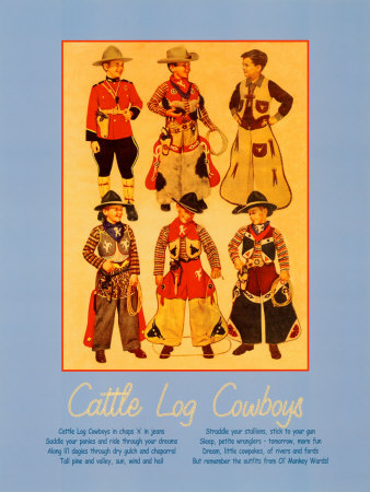 Cattle Log Cowboys Print Cattle Log Cowboys Print