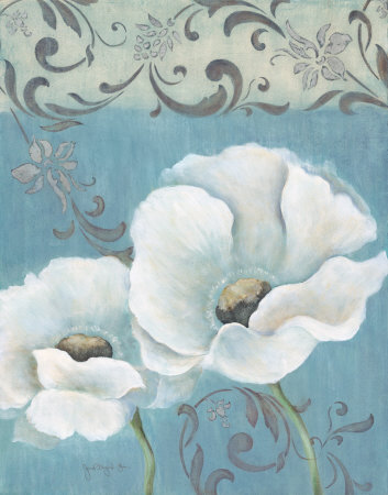 Poppies on Blue I Print Poppies on Blue I Print