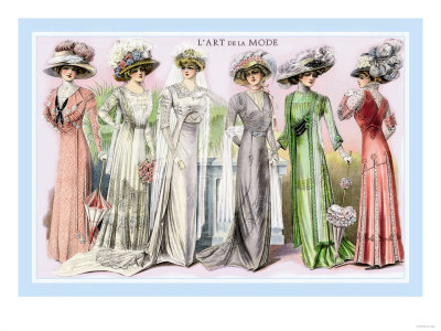 Beautiful Dresses on Art De La Mode  Six Beautiful Gowns Premium Poster At Art Com