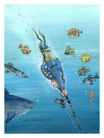 Deep Sea Fishing Giclee Print Deep Sea Fishing Giclee Print