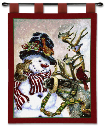 Snowman and Prancer Wall Tapestry Snowman and Prancer Wall Tapestry