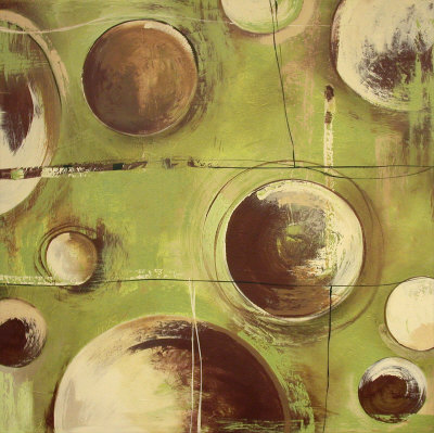 Moon Motion Green Hand Painted Art Moon Motion Green Hand Painted Art