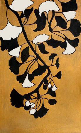 Golden Ginkgo I Hand Painted Art Golden Ginkgo I Hand Painted Art